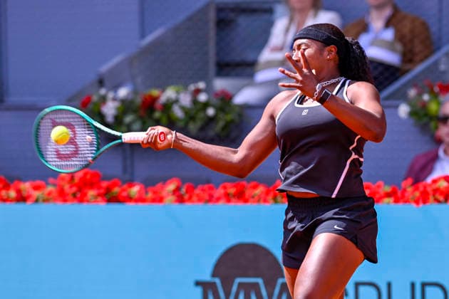 April 30, 2026, Madrid, Madrid, Spain: HALLEY BAPTISTE of united states during the Mutua Madrid Open 2026, ATP, Tennis Herren Masters 1000 and WTA, Tennis Damen 1000 tennis tournament, celebrated at Caja Magica on April 30, 2026 in Madrid, Spain. Madrid Spain - ZUMAc312 20260430_zsp_c312_197 Copyright: xOscarxManuelxSanchezx