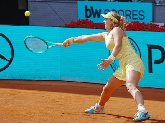 TENNIS - MUTUA MADRID OPEN 2026 - 30 04 2026 Mirra Andreeva during the Mutua Madrid Open 2026, ATP, Tennis Herren Masters 1000 and WTA, Tennis Damen 1000 on 30April 2026 at La Caja Magica in Madrid, Spain - Photo: Laurent Lairys MADRIDSpain  Copyright: xLaurentxLairysx