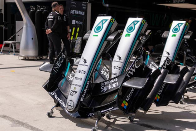 Formula 1 Crypto.com Miami Grand Prix 2026 Joseph Pinchin OVERTAKE MAXPPP - Miami 30 04 2026 Mercedes-AMG PETRONAS Formula One Team garage wing at the Formula 1 Crypto.com Miami Grand Prix 2026, the 4th round of the 2026 FIA Formula 1 World Championship, WM, Weltmeisterschaft at the Miami International Autodrome in Miami Gardens, United States, from 30 April to 3 May 2026 Miami Miami International Autodrome in Miami Gardens United States  Copyright: xOVERTAKE MAXPPPxJosephxPinchinx OVT202604304818 OVT202604304818