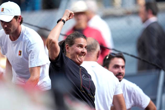 April 30, 2026, Madrid, Madrid, Spain: Conchita Martinez, coach of Mirra Andreeva of Russia, reacts after winning against Hailey Baptiste of USA during the Mutua Madrid Open 2026 at La Caja Magica on April 30, 2026 in Madrid, Spain. Madrid Spain - ZUMAa181 20260430_zaa_a181_139 Copyright: xOscarxJ.xBarrosox