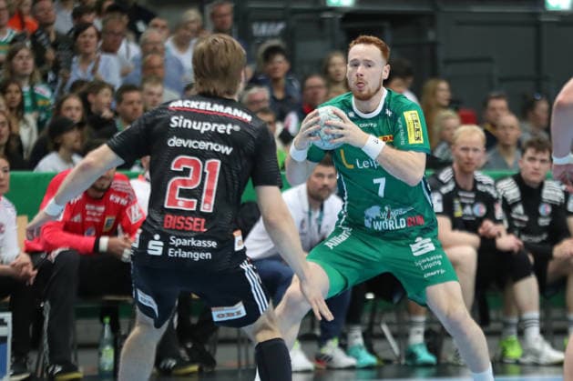Handball DAIKIN HBL, SC DHfK Leipzig - HC Erlangen; 30.04.2026 Tomas Piroch (7, SC DHfK Leipzig). Handball, DAIKIN HBL, 1. Bundesliga, Saison 2025 2026, 30. Spieltag: SC DHfK Leipzig vs. HC Erlangen am 30.04.2026 in der Quarterback Immobilien Arena Leipzig. Copyright: xBEAUTIFULxSPORTS JanxKaeferx