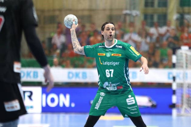 Handball DAIKIN HBL, SC DHfK Leipzig - HC Erlangen; 30.04.2026 Dean Bombac (67, SC DHfK Leipzig). Handball, DAIKIN HBL, 1. Bundesliga, Saison 2025 2026, 30. Spieltag: SC DHfK Leipzig vs. HC Erlangen am 30.04.2026 in der Quarterback Immobilien Arena Leipzig. Copyright: xBEAUTIFULxSPORTS JanxKaeferx
