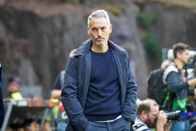 Portugal: Fussball Europa League 2025 - 2026, Halbfinale - Sporting Braga vs SC Freiburg - Estadio Municipal de Braga (POR): Carlos Vicens (Trainer, SC Braga) Mimik, Gesichtsausdruck, Emotion Copyright: xJOERANxSTEINSIEKx