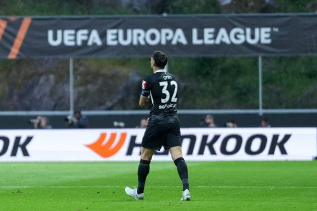 Vincenzo Grifo (SC Freiburg, 32) Torjubel, Emotionen, Torschuss, Abschluss, Torerfolg, Tor, Treffer , Portugal, Fussball, UEFA Europa League, Halbfinale, Hinspiel, 2025 2026, SC Braga vs. SC Freiburg, 30.04.2026, Estadio Municipal de Braga, Braga, Braga Estadio Municipal de Braga Cavado Portugal Copyright: xArnexAmbergx
