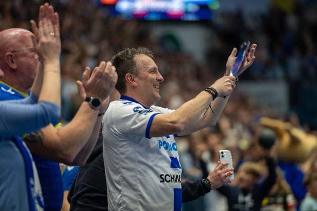 Emotionen nach dem Unentschieden in den letzten Sekunden, VfL Gummersbach vs. Frisch Auf! Goeppingen, Daikin Handball Bundesliga, Herren , 30. Spieltag, 30.04.2026 Gummersbach NRW Deutschland