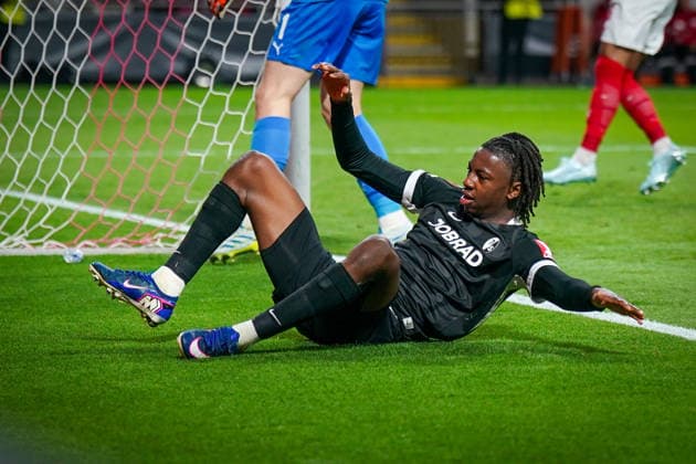 Portugal: Fussball Europa League 2025 - 2026, Halbfinale - Sporting Braga vs SC Freiburg - Estadio Municipal de Braga (POR): Johan Manzambi (SC Freiburg, 44) Copyright: xJOERANxSTEINSIEKx