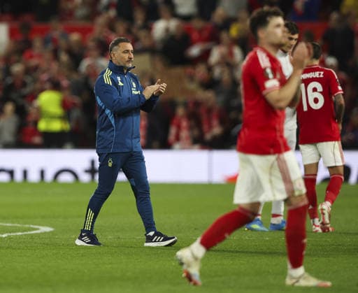 Nottingham Forest v Aston Villa, UEFA Europa League, Semi Final 1st leg 30.04.26 Nottingham Forest v Aston Villa, UEFA Europa League, Semi Final 1st leg Bradley Ormesher The Times Vitor Pereira manger of Nottingham Forest at the end  Copyright: xBradleyxOrmesherx NINTCHDBPICT001077357487