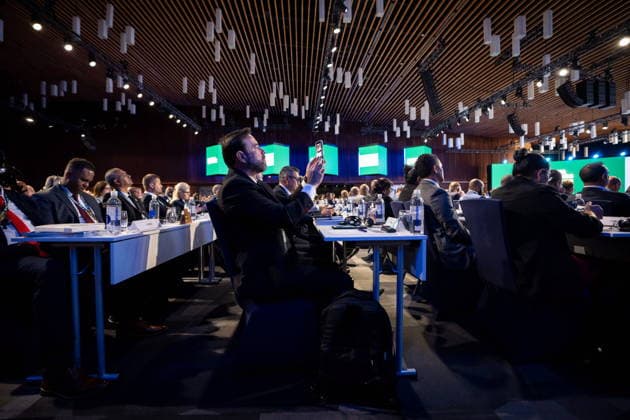 April 30, 2026, Vancouver, Bc, CANADA: A member takes a photo during the 76th FIFA Congress, in Vancouver, on Thursday, April 30, 2026. Canada News - April 30, 2026  - ZUMAc35_ 20260430_zaf_c35_099 Copyright: xEthanxCairnsx
