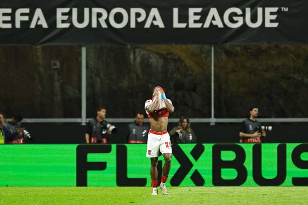 Mario Dorgeles (Braga), APRIL 30, 2026 - Football Soccer : Mario Dorgeles celebrate after his goal during UEFA Europa League Semi-finals 1st leg match between SC Braga - SC Freiburg at the Estadio Municipal de Braga in Braga, Portugal. Noxthirdxpartyxsales  aflo_328816619