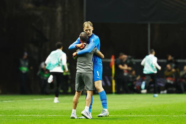 Lukas Hornicek (Braga), APRIL 30, 2026 - Football Soccer : Lukas Hornicek celebrate after Mario Dorgeles s goal during UEFA Europa League Semi-finals 1st leg match between SC Braga - SC Freiburg at the Estadio Municipal de Braga in Braga, Portugal. Noxthirdxpartyxsales  aflo_328816620