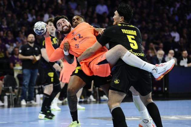 Handball - Champions League - Nantes vs Barcelona Julien Kammerer MAXPPP - Nantes 30 04 2026 Ludovic FABREGAS of FC Barcelona, Barca during the EHF Champions League, Quarter-finals, 1st leg handball match between HBC Nantes and FC Barcelona on 30 April 2026 at H Arena in Nantes, France - Photo Julien Kammerer Nantes France  Copyright: xMAXPPPxJulienxKammererx KMM202604305421 KMM202604305421