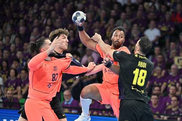HBC Nantes FC Barcelone Handball PHOTOPQR OUEST FRANCE Jérôme Fouquet Ouest-France ; NANTES ; 30 04 2026 ; Handball. EHF. 1 4 de finale aller de la champion league. HBC Nantes FC Barcelone Handball. Timothey N Guessan. Photo: Jérôme Fouquet Ouest-France NANTES France  Copyright: xPHOTOPQR OUESTxFRANCE MAXPPPxJérômexFouquet Ouest-Francex 20260430OFR5322 20260430OFR5322