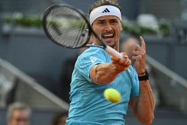 April 30, 2026, Madrid, Spain: Alexander Zverev of Germany plays against Flavio Cobolli of Italy during their Men s Singles quarter-final match on day eleven of the Mutua Madrid Open at La Caja Magica Madrid Spain - ZUMAs197 20260430_aaa_s197_287 Copyright: xAtilanoxGarciax