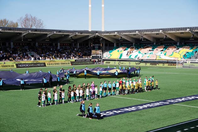GÖTEBORG, SVERIGE 20260501 Lagen ställer upp inför fredagens avgörande final i Europa Cup mellan BK Häcken och Hammarby pa Nordic Wellness arena. GÖTEBORG SVERIGE x9200x