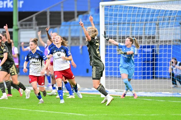 Fußball I Frauen I Saison 2025-2026 I Bundesliga I 24. Spieltag I Hamburger SV - 1. FC Union Berlin I 01.05.2026 Torjubel, Jubel, Begeisterung, Enthusiasmus, Euphorie, Freude, Glücksgefühl, Heiterkeit bei: 1. FC Union Berlin nach dem 0:1 Hamburg Volksparkstadion Hamburg Deutschland Copyright: xLobeca WolfxGebhardtx