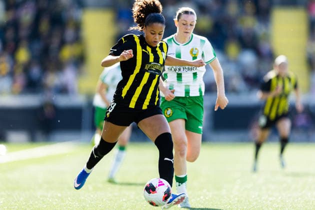 260501 Felicia Schröder of Häcken and Sofia Reidy of Hammarby during the UEFA Women s Europa Cup final between Häcken and Hammarby on May 1, 2026 in Göteborg. Photo: Michael Erichsen BILDBYRAN COP 89 DS0574 fotboll football soccer fotball europa cup häcken hammarby uefa womens europa cup dam bbeng Copyright: MICHAELxERICHSEN BB260501MI037