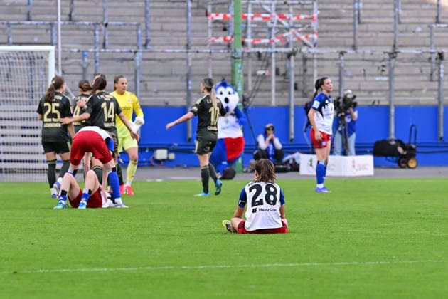 Fußball I Frauen I Saison 2025-2026 I Bundesliga I 24. Spieltag I Hamburger SV - 1. FC Union Berlin I 01.05.2026 Enttäuschte Spielerinnen der Hamburger SV Frauen. Hamburg Volksparkstadion Hamburg Deutschland Copyright: xLobeca WolfxGebhardtx