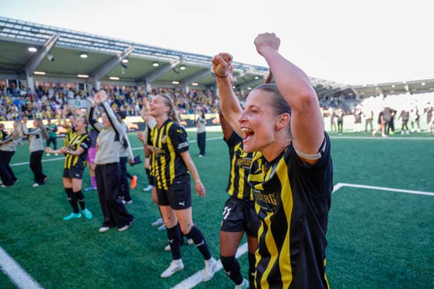 GOTHENBURG, SWEDEN 20260501 Häcken s captain Anna Anvegard takes a shot during Friday s decisive final in the European Cup between BK Häcken and Hammarby at Nordic Wellness arena. GÖTEBORG SWEDEN x9200x