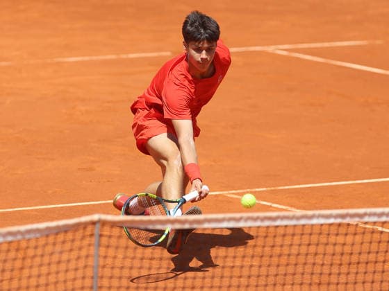 Tennis, ATP-Turnier in Madrid, Junioren, Alberto Simon Jaime Alcaraz, Bruder von Carlos Alcaraz Alberto Simon Jaime Alcaraz, Carlos s younger brother, during his second round match of the Under 16 Tournament of the Mutua Madrid Open Tennis, held on May 1, 2026 at the Caja Magica. Copyright: xALBERTOxSIMONx AgenciaxLOFx