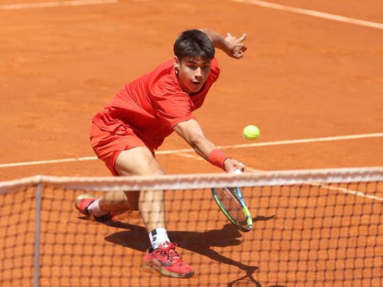 Tennis, ATP-Turnier in Madrid, Junioren, Alberto Simon Jaime Alcaraz, Bruder von Carlos Alcaraz Alberto Simon Jaime Alcaraz, Carlos s younger brother, during his second round match of the Under 16 Tournament of the Mutua Madrid Open Tennis, held on May 1, 2026 at the Caja Magica. Copyright: xALBERTOxSIMONx AgenciaxLOFx