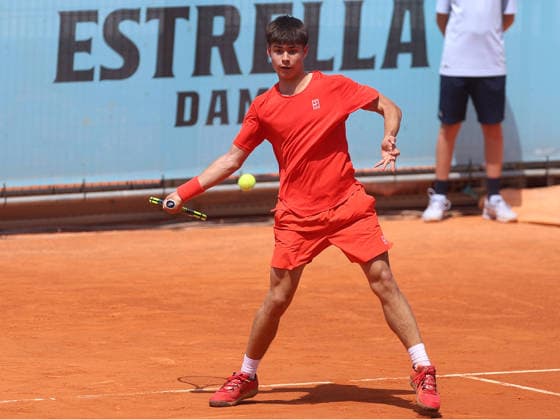Tennis, ATP-Turnier in Madrid, Junioren, Alberto Simon Jaime Alcaraz, Bruder von Carlos Alcaraz Alberto Simon Jaime Alcaraz, Carlos s younger brother, during his second round match of the Under 16 Tournament of the Mutua Madrid Open Tennis, held on May 1, 2026 at the Caja Magica. Copyright: xALBERTOxSIMONx AgenciaxLOFx