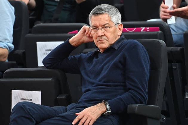 Herbert HAINER (Praesident Bayern Muenchen). Einzelbild,angeschnittenes Einzelmotiv, Halbfigur,halbe Figur. Basketball BBL,Saison 2025 2026 FC Bayern Muenchen-Alba Berlin am 01.05.2026, S A P G A R D EN