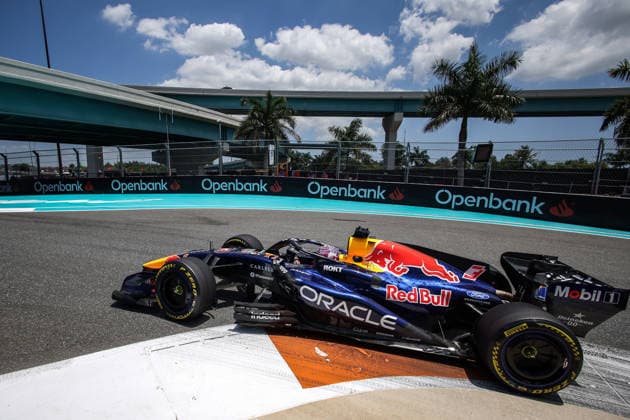 F1 - MIAMI GRAND PRIX 2026 03 VERSTAPPEN Max (nld), Red Bull Racing Ford RB22, action during the Formula 1 Miami Grand Prix 2026, 4th round of the 2026 Formula One World Championship, WM, Weltmeisterschaft from May 1 to 3, 2026 on the Miami International Autodrome, in Miami Gardens, USA - Miami GardensUnited States  Copyright: xDPPIx