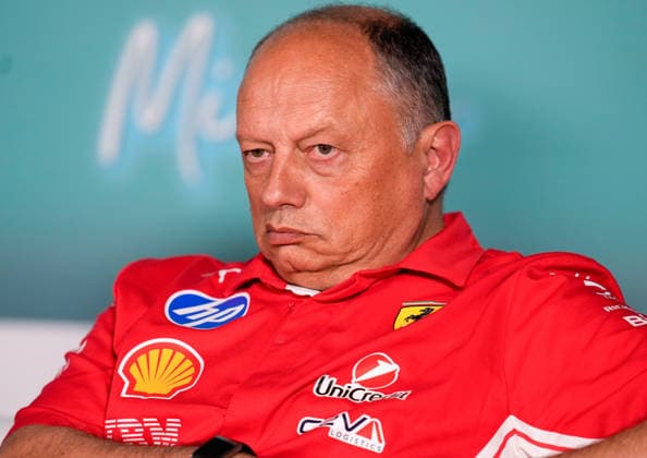 Frederic Vasseur (Scuderia Ferrari HP, Teamchef) USA, Formel 1 Weltmeisterschaft, Miami Grand Prix, Miami International Autodrome, Miami Gardens, Teams Pressekonferenz, Saison 2026, 01.05.2026 USA, Formel 1 Weltmeisterschaft, Miami Grand Prix, Miami International Autodrome, Miami Gardens, Teams Pressekonferenz, Saison 2026, 01.05.2026 Miami Gardens Copyright: xEibner-Pressefoto ScottxColemanx EP_SCN