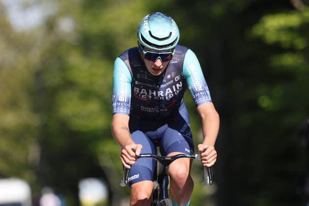 01.05.2026 Orbe , SCHWEIZ, Tour de Romandie 2026 3.Etappe Orbe - Orbe Henri van Mechelen BEL Team Bahrain Victorious im Anstieg zum Col Mollendruz