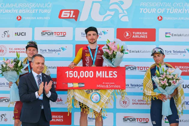 The 61st Presidential Cycling Tour of Turkiye (TUR 2026) has officially begun, starting with its opening stage in the coastal town of Cesme, Izmir. Held under the auspices of the Presidency of the Republic of Türkiye, this prestigious UCI ProSeries race brings together 23 teams and 161 world-class cyclists to compete over eight days, from April 26 to May 3, 2026...The 2026 edition unfolds across routes showcasing some of Türkiye s most striking landscapes. Starting in Cesme, the race follows the Aegean and Mediterranean coastlines, covering stages through Antalya and the southern shores before concluding in the capital, Ankara. Beyond sporting competition, the tour plays a key role in promoting Türkiye s natural and cultural richness on a global stage..This year, the race consists of 8 stages covering approximately 1,200 kilometers. Nearly 20 teams and over 150 riders from around the world are competing, under the coordination of the Turkish Cycling Federation..With the first three stages completed, the pace in the peloton has intensified and the general classification has begun to take shape. Sprint finishes and technically demanding routes have stood out, with the third stage drawing attention for its high tempo and dramatic finale..The third stage of the 61st Presidential Cycling Tour of Türkiye (TUR 2026) was won by Colombian rider Ivan Ramiro Sosa of Equipo Kern Pharma. Covering the 132.7-kilometer Marmaris-Kıran route, Sosa finished in 3 hours, 40 minutes, and 25 seconds. In the summit finish, Australian rider Sebastian Berwick of Caja Rural-Seguros RGA placed second, while French rider Nicolas Breuillard of TotalEnergies finished third..As the race progresses, challenging climbs and critical time gaps are expected to further heighten the excitement. The tour continues to deliver a compelling blend of elite competition and global vis Copyright: RizaxOzel 19081496