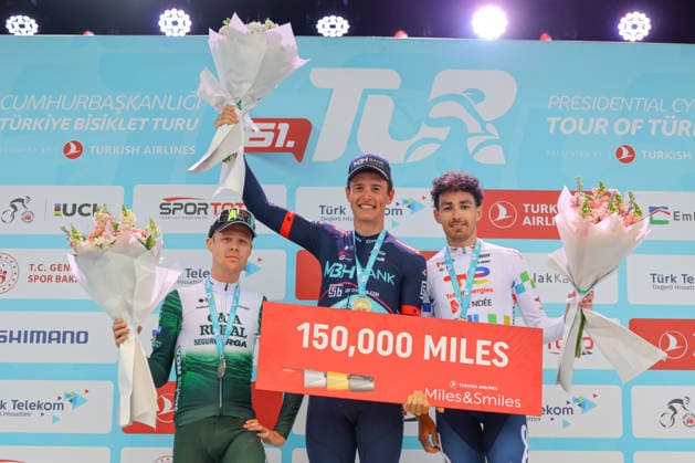 The 61st Presidential Cycling Tour of Turkiye (TUR 2026) has officially begun, starting with its opening stage in the coastal town of Cesme, Izmir. Held under the auspices of the Presidency of the Republic of Türkiye, this prestigious UCI ProSeries race brings together 23 teams and 161 world-class cyclists to compete over eight days, from April 26 to May 3, 2026...The 2026 edition unfolds across routes showcasing some of Türkiye s most striking landscapes. Starting in Cesme, the race follows the Aegean and Mediterranean coastlines, covering stages through Antalya and the southern shores before concluding in the capital, Ankara. Beyond sporting competition, the tour plays a key role in promoting Türkiye s natural and cultural richness on a global stage..This year, the race consists of 8 stages covering approximately 1,200 kilometers. Nearly 20 teams and over 150 riders from around the world are competing, under the coordination of the Turkish Cycling Federation..With the first three stages completed, the pace in the peloton has intensified and the general classification has begun to take shape. Sprint finishes and technically demanding routes have stood out, with the third stage drawing attention for its high tempo and dramatic finale..The third stage of the 61st Presidential Cycling Tour of Türkiye (TUR 2026) was won by Colombian rider Ivan Ramiro Sosa of Equipo Kern Pharma. Covering the 132.7-kilometer Marmaris-KÄÂ±ran route, Sosa finished in 3 hours, 40 minutes, and 25 seconds. In the summit finish, Australian rider Sebastian Berwick of Caja Rural-Seguros RGA placed second, while French rider Nicolas Breuillard of TotalEnergies finished third..As the race progresses, challenging climbs and critical time gaps are expected to further heighten the excitement. The tour continues to deliver a compelling blend of elite competition and global vis Copyright: RizaxOzel 19081580