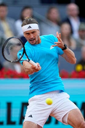May 1, 2026, Madrid, Madrid, Spain: Alexander Zverev of Germany plays against Alexander Blockx of Belgium during the Mutua Madrid Open 2026 at La Caja Magica on May 01, 2026 in Madrid, Spain. Mutua Madrid Open 2026 - Day 12  - ZUMAa181 20260501_zaa_a181_336 Copyright: xOscarxJ.xBarrosox