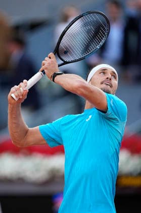 May 1, 2026, Madrid, Madrid, Spain: Alexander Zverev of Germany plays against Alexander Blockx of Belgium during the Mutua Madrid Open 2026 at La Caja Magica on May 01, 2026 in Madrid, Spain. Mutua Madrid Open 2026 - Day 12  - ZUMAa181 20260501_zaa_a181_326 Copyright: xOscarxJ.xBarrosox