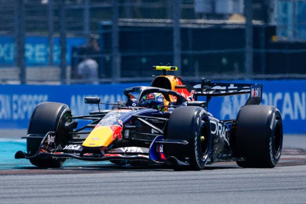 MIAMI GARDENS, FL - MAY 01: Isack Hadjar of France and driver of the (6) Oracle Red Bull Racing race car is seen on the track during practice for the F1 Miami Grand Prix on May 01, 2026, at the Miami International Autodrome in Miami Gardens, Florida. (Photo by Chris Arjoon Icon Sportswire) AUTO: MAY 01 F1 Miami Grand Prix EDITORIAL USE ONLY Icon2605010010053