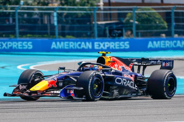 MIAMI GARDENS, FL - MAY 01: Isack Hadjar of France and driver of the (6) Oracle Red Bull Racing race car is seen on the track during practice for the F1 Miami Grand Prix on May 01, 2026, at the Miami International Autodrome in Miami Gardens, Florida. (Photo by Chris Arjoon Icon Sportswire) AUTO: MAY 01 F1 Miami Grand Prix EDITORIAL USE ONLY Icon2605010010063