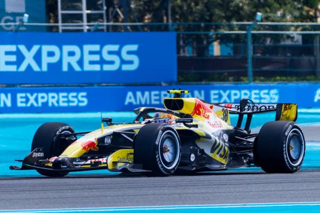 MIAMI GARDENS, FL - MAY 01: Liam Lawson of New Zealand and driver of the (30) Visa Cash App Racing Bulls Formula One Team race car is seen on the track during practice for the F1 Miami Grand Prix on May 01, 2026, at the Miami International Autodrome in Miami Gardens, Florida. (Photo by Chris Arjoon Icon Sportswire) AUTO: MAY 01 F1 Miami Grand Prix EDITORIAL USE ONLY Icon2605010010098