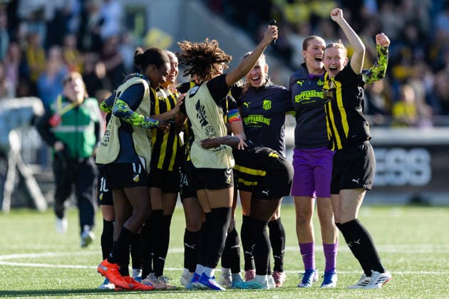260501 Players of Häcken celebrate after the UEFA Women s Europa Cup final between Häcken and Hammarby on May 1, 2026 in Göteborg. Photo: Michael Erichsen BILDBYRAN COP 89 DS0574 bbeng dam europa cup football fotball fotboll hammarby häcken soccer uefa womens europa cup jubel Copyright: MICHAELxERICHSEN BB260501MI167