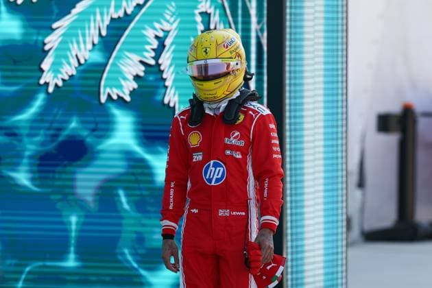 Lewis Hamilton (Scuderia Ferrari HP 44) nach dem Sprint Qualifying, Grosser Preis von Miami, Motorsport, Herren, Formel 1, Sprint Qualifying, 01.05.2026 Miami Florida USA