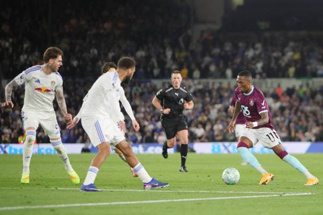 Leeds United v Burnley, Premier League Jaidon Anthony of Burnley during the Premier League match between Leeds United and Burnley at Elland Road, Leeds, UK on 1 May 2026. Leeds Elland Road West Yorkshire UK Editorial use only DataCo restrictions apply See www.football-dataco.com , Copyright: xAlunxRobertsx PSI-24184-0134