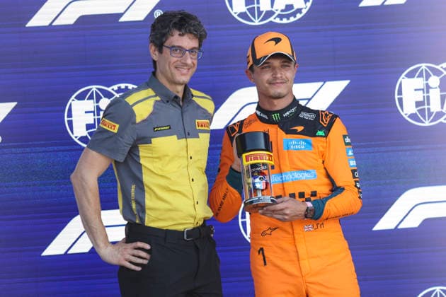Formula 1 Crypto.com Miami Grand Prix 2026 Lando Norris (GBR), Sprint Qualifying winner, pole position Pirelli Award McLaren Mastercard F1 Team, MCL40 during Formula 1 Crypto.com Miami Grand Prix 2026. on May 1., 2026 in Miami, United States Of America Zsombor Toth Miami Miami International Autodrome Florida United States Of America
