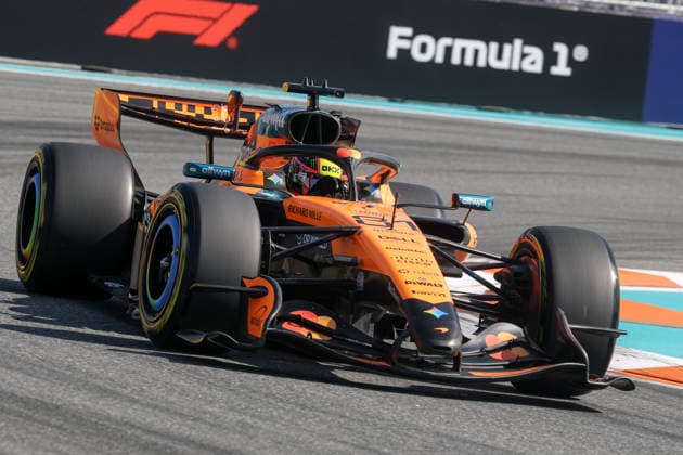 RECORD DATE NOT STATED 1st May 2026; Miami International Autodrome, Miami, Florida, United States of America; 2026 FIA Formula 1 Miami Grand Prix; Sprint Qualifying; Oscar Piastri (81) of Australia and McLaren Mastercard F1 Team speeds through turn 11 DavidxBuono