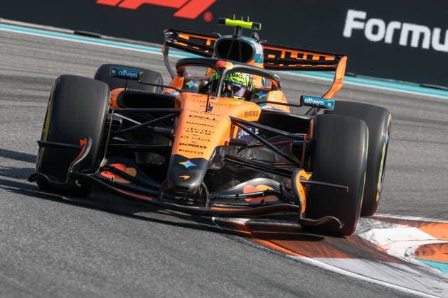 RECORD DATE NOT STATED 1st May 2026; Miami International Autodrome, Miami, Florida, United States of America; 2026 FIA Formula 1 Miami Grand Prix; Sprint Qualifying; Lando Norris (1) of Great Britain and McLaren Mastercard F1 Team speeds through turn 11 DavidxBuono