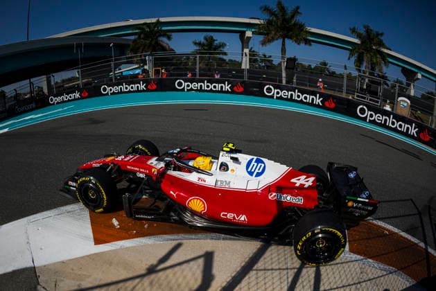 Formula 1 Crypto.com Miami Grand Prix 2026 Joseph Pinchin OVERTAKE MAXPPP - Miami 01 05 2026 44 HAMILTON Lewis (gbr), Scuderia Ferrari HP, action at the Formula 1 Crypto.com Miami Grand Prix 2026, the 4th round of the 2026 FIA Formula 1 World Championship, WM, Weltmeisterschaft at the Miami International Autodrome in Miami Gardens, United States, from 30 April to 3 May 2026 Miami Miami International Autodrome in Miami Gardens United States  Copyright: xOVERTAKE MAXPPPxJosephxPinchinx OVT202605028172 OVT202605028172