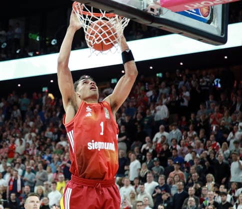 Oscar da SILVA (Muenchen), Basketball,easy Credit Bundesliga, FC Bayern München vs Alba Berlin, , 01.05.26, SAP Garden, Muenchen, Copyright: WolfgangxFehrmann