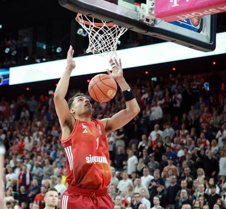 Oscar da SILVA (Muenchen), Basketball,easy Credit Bundesliga, FC Bayern München vs Alba Berlin, , 01.05.26, SAP Garden, Muenchen, Copyright: WolfgangxFehrmann