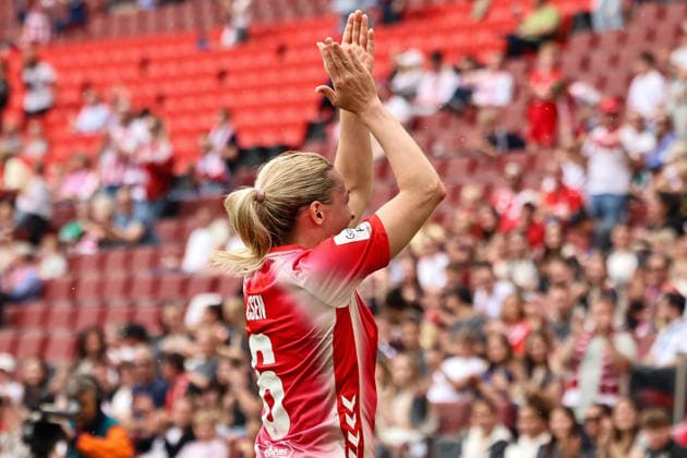 Deutschland: Google Pixel Frauen Bundesliga 2025 2026 24. Spieltag, 1. FC Köln vs. SV Werder Bremen, Samstag, 02.05.2026 Rhein-Energie-Stadion, Nordrhein-Westfalen Stadion: Sandra Jessen (1.FC Köln, 6) am jubeln Copyright: xSümeyyexAkcöltekinx