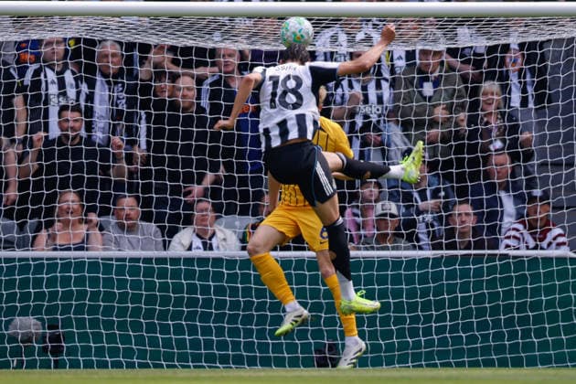 Newcastle United v Brighton & Hove Albion, Premier League William Osula of Newcastle United scores his sides first goal of the match 1-0 during the Newcastle United v Brighton & Hove Albion Premier League match at St. James Park, Newcastle Upon Tyne, England on 2 May 2026 Credit: Craig Cowan Every Second Media Editorial use only. All images are copyright Every Second Media Limited. No images may be reproduced without prior permission. All rights reserved. Premier League and Football League images are subject to licensing agreements with Football DataCo Limited. see https: www.football-dataco.com Copyright: xIMAGO EveryxSecondxMediax ESM-1970-0071 CraigxCowanx xEveryxSecondxMediax