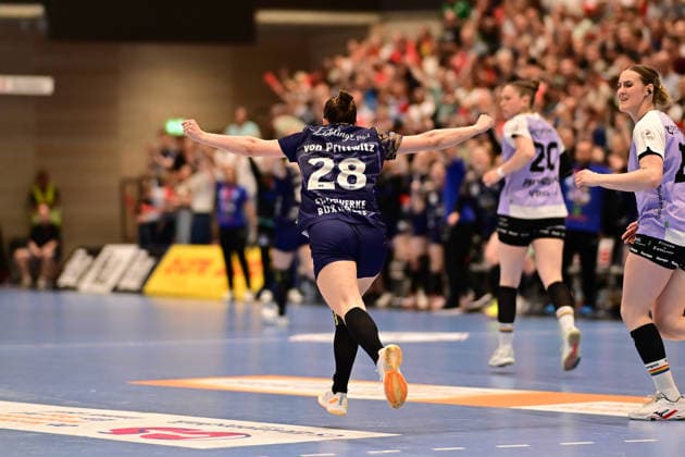 Handball I Frauen I Saison 2025-2026 I Play-Offs 5-11 I 3. Spieltag I Buxtehuder SV - VfL Oldenburg I 02.05.2026 Jubel, Begeisterung, Enthusiasmus, Euphorie, Freude, Glücksgefühl, Heiterkeit bei: Teresa von Prittwitz (28, Buxtehuder Sportverein) Buxtehude Halle Nord Niedersachsen Deutschland Copyright: xLobeca FelixxSchlikisx