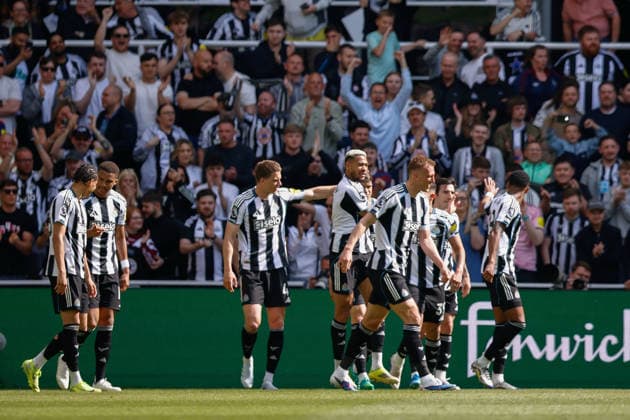 Newcastle United v Brighton & Hove Albion, Premier League Dan Burn of Newcastle United celebrates scoring his sides second goal of the match 2-0 during the Newcastle United v Brighton & Hove Albion Premier League match at St. James Park, Newcastle Upon Tyne, England on 2 May 2026 Credit: Craig Cowan Every Second Media Editorial use only. All images are copyright Every Second Media Limited. No images may be reproduced without prior permission. All rights reserved. Premier League and Football League images are subject to licensing agreements with Football DataCo Limited. see https: www.football-dataco.com Copyright: xIMAGO EveryxSecondxMediax ESM-1970-0077 CraigxCowanx xEveryxSecondxMediax