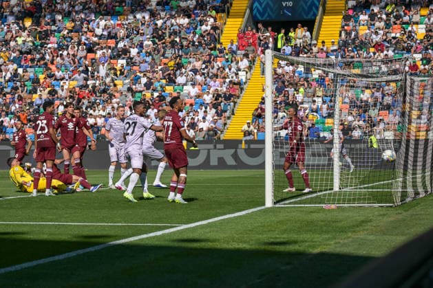 CALCIO - Serie A - Udinese Calcio vs Torino FC Udinese s Thomas Kristensen scores a goal during Udinese Calcio vs Torino FC, Italian soccer Serie A match in Udine, Italy, May 02 2026 Udine Italy  Copyright: xIPAxSport ABACAx